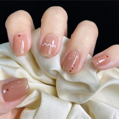 Tea Latte Wave Nail Art, Removable, Minimalist