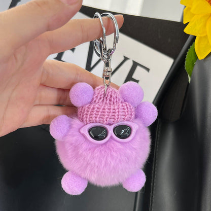 Cute Real Rabbit Fur Keychain - Car & Bag Charm