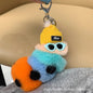 Real Rabbit Fur Caterpillar Keychain Plush Toy