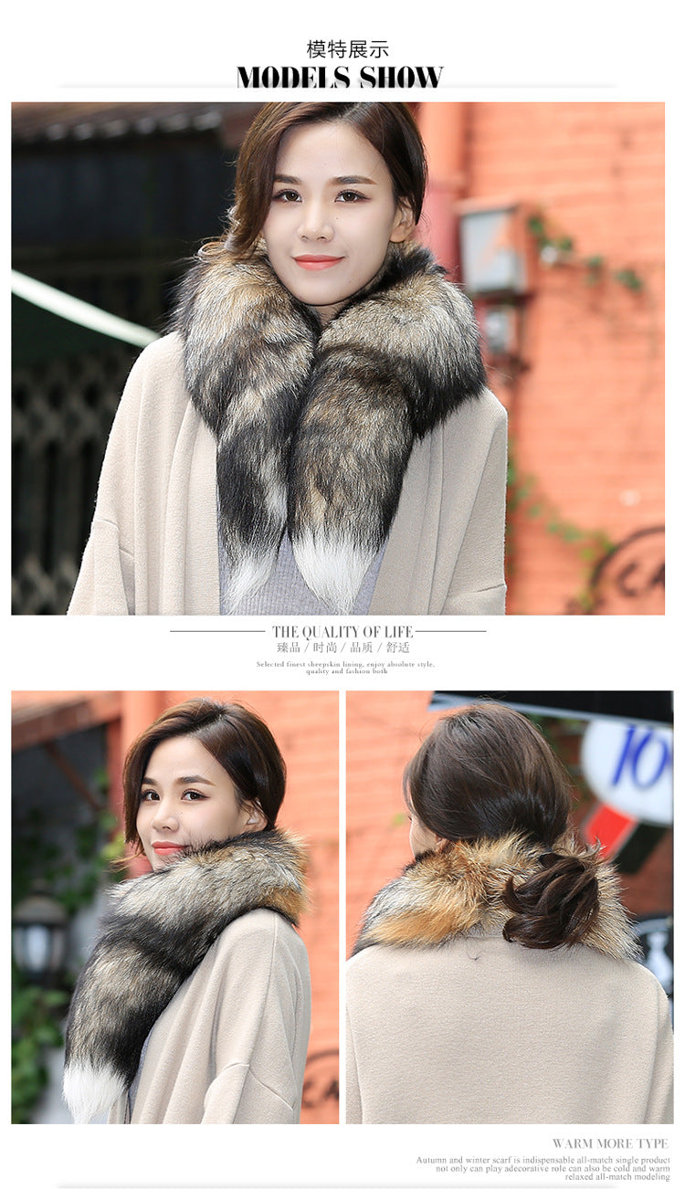 Winter Fox Fur Scarf - Stylish & Warm Neck Wrap