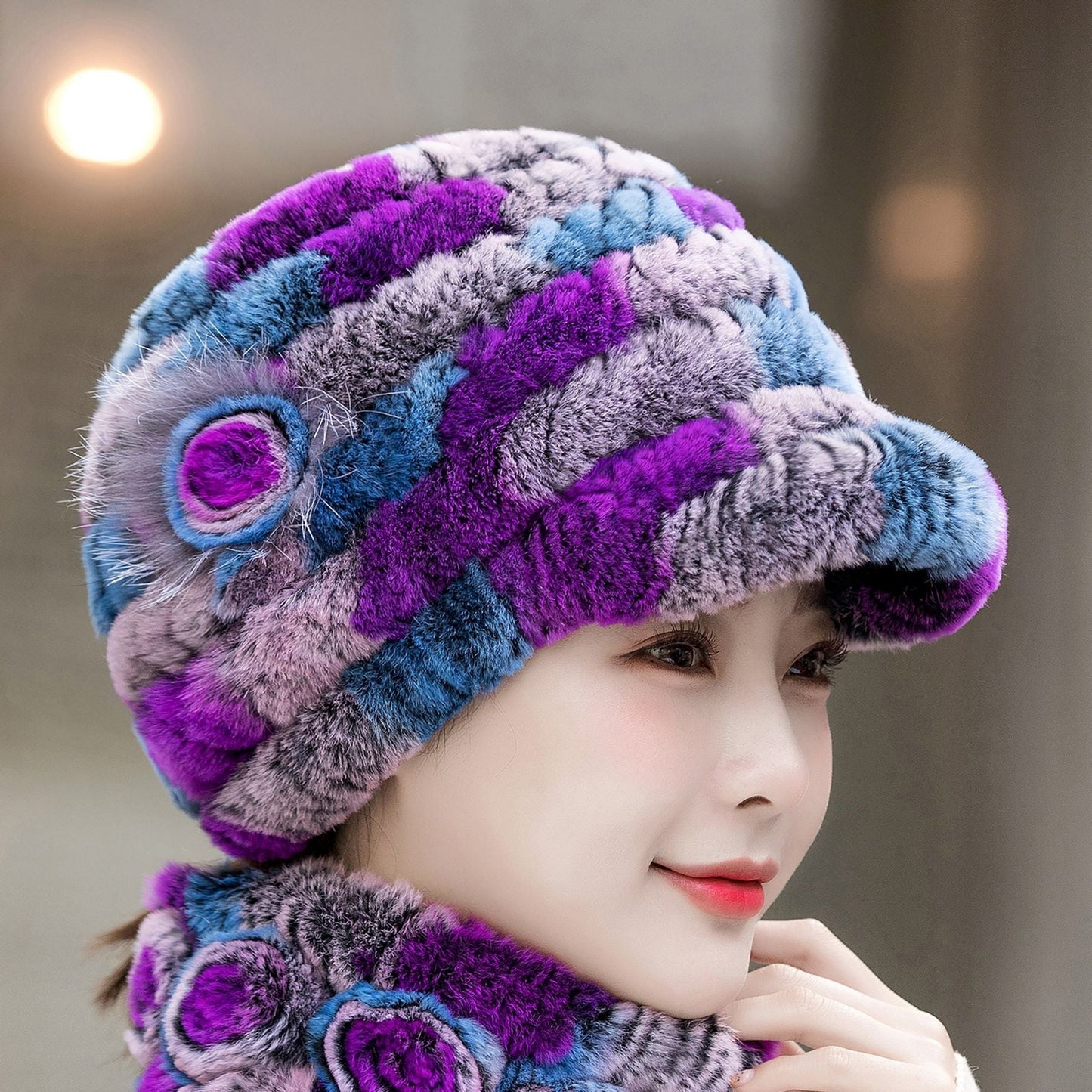 Winter Real Rabbit Fur Cap - Warm & Stylish