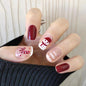 Wholesale Short Red Snowman Nail Tips, New Year & Christmas