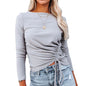 Autumn And Winter Fashion Slim Drawstring Sweater Top