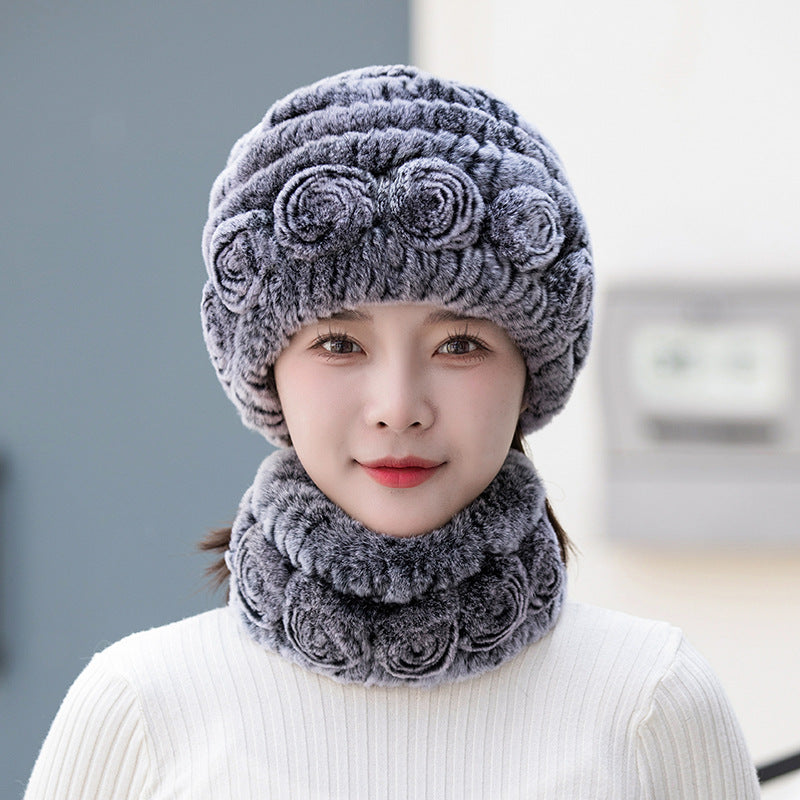 Stylish Real Rabbit Fur Ear Flap Hat - Warm Winter Accessory