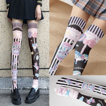 Spring and Autumn Print Japanese Lolita Cute Anime Knee Long Tube Velvet Socks