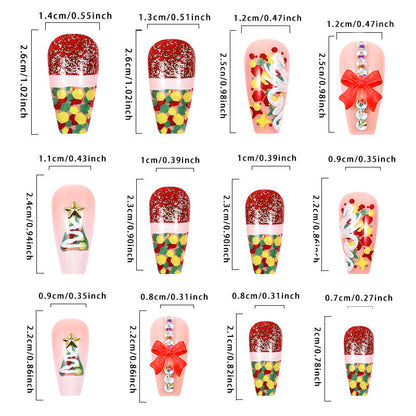 New Fashion3D Bow Christmas Nail Tips