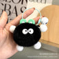 Cute Rabbit Fur Coal Ball Keychain Plush Bag Charm