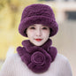 Winter Real Rabbit Fur Hat & Scarf Set - Warm & Stylish