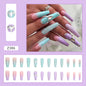 Dual-Tone Swarovski Crystal Droplet Nail Tips Finished Milk Green Taro Purple-homeunderwear