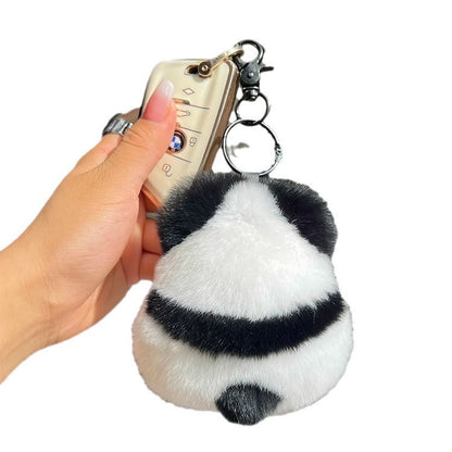 Cute Faux Fur Panda Keychain Plush Toy