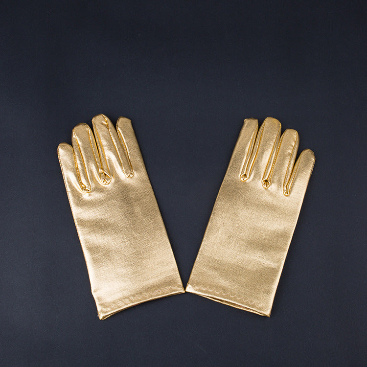 Metallic Black Clothing Gloves