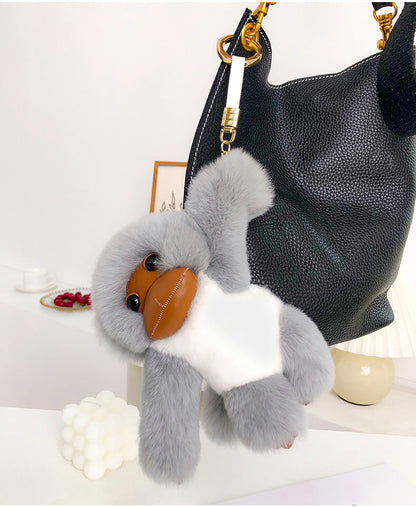 Cute Otter Fur Monkey Charm Keychain & Bag Decor