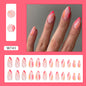 Almond Nails, Irregular Stripes Pink Wave Design