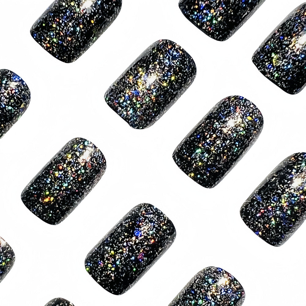 Dreamy Glitter Foil Square Press-On Nails TA-37