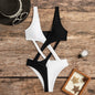 Chic Monochrome Cutout Swimsuit