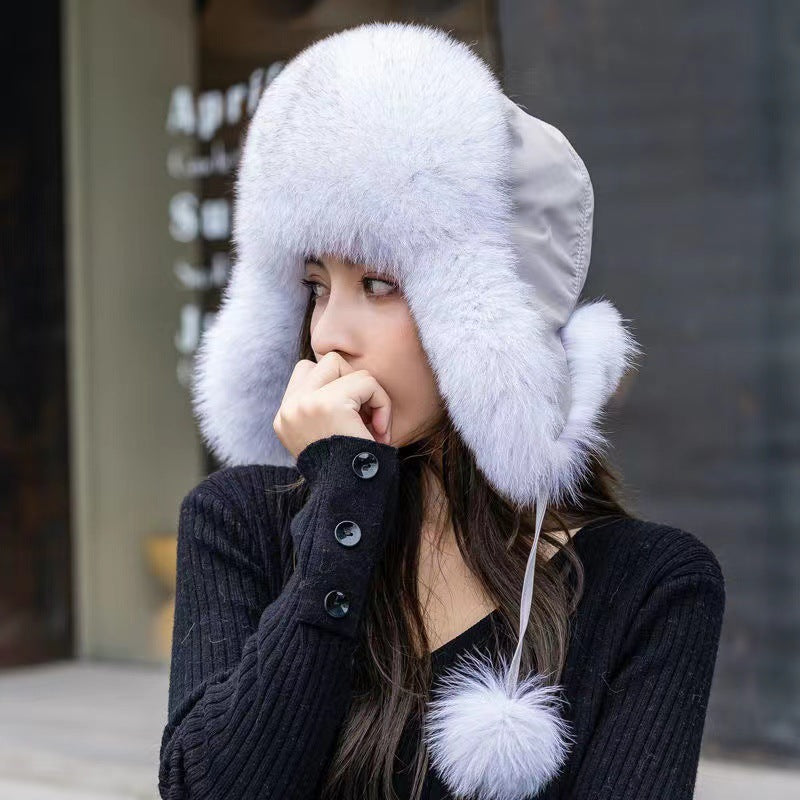 Winter Fox Fur Ear Flap Hat - Stylish & Warm