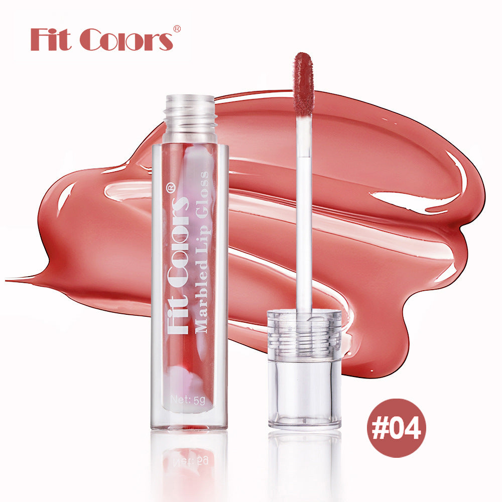 New Fashion Marble Effect Shiny Lip Gloss for Hydrating and Nourishing-Homeunderwear