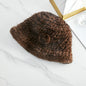 Warm Mink Fur Knit Bucket Hat - Winter Accessory