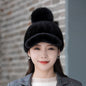 Winter Women's Mink Fur Baseball Cap - Stylish & Warm