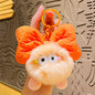 Creative Fuzzy Bow Coal Ball Keychain - 9x9.5cm Toy