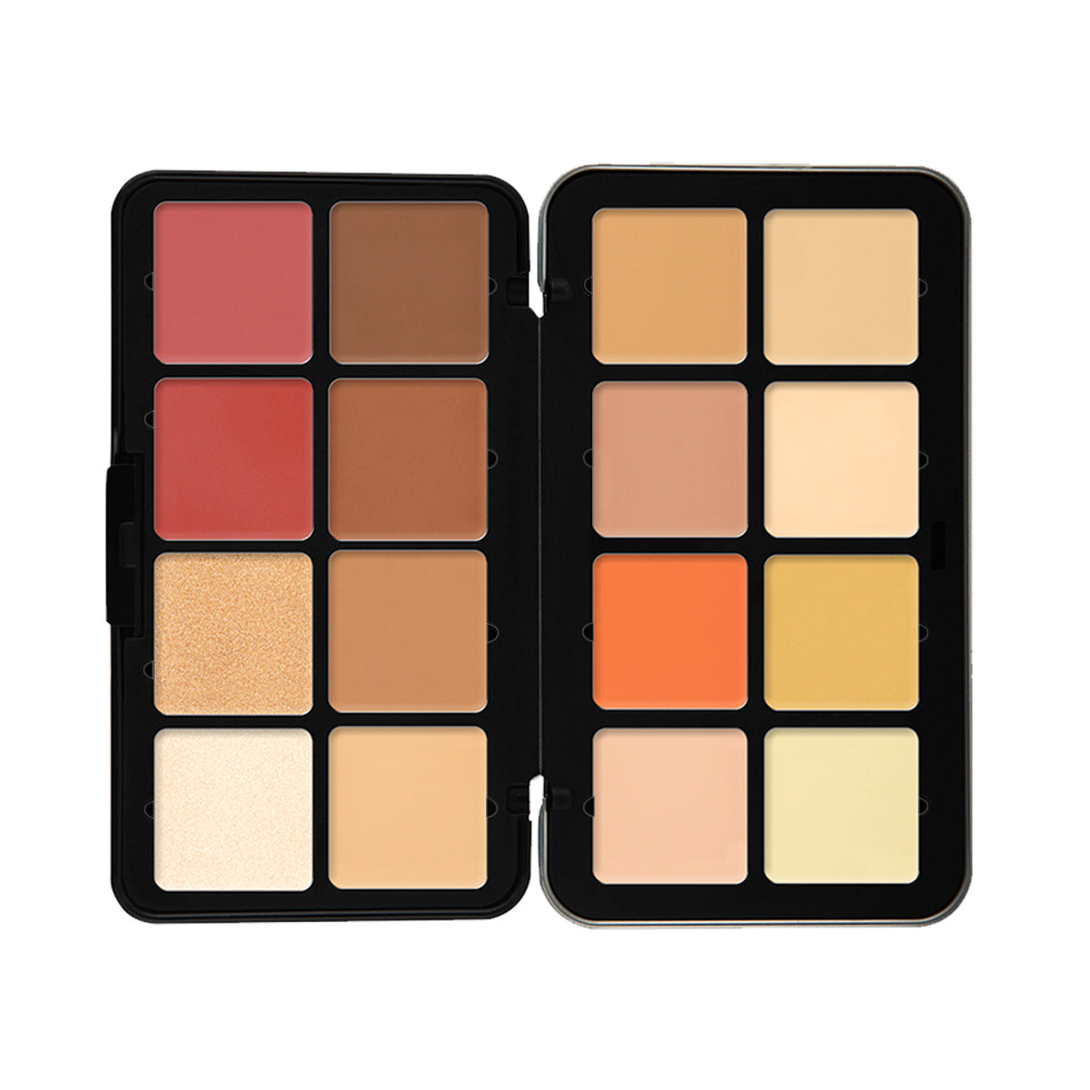 12-Color Blush Palette - Matte, Shimmer, Highlight, Conceal