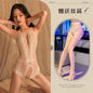 Sexy Lace Perspective Tight Open One-piece Pajamas Set Erotic Underwear