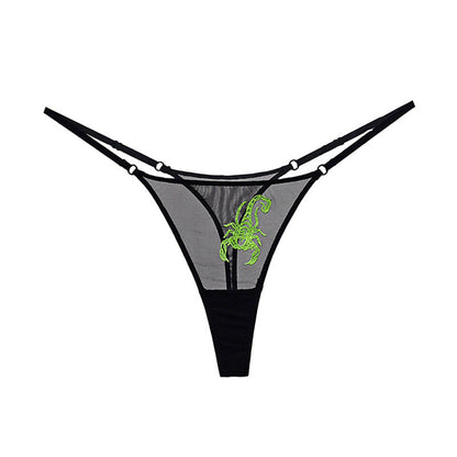 Sexy Scorpion Neon Embroidered Thong