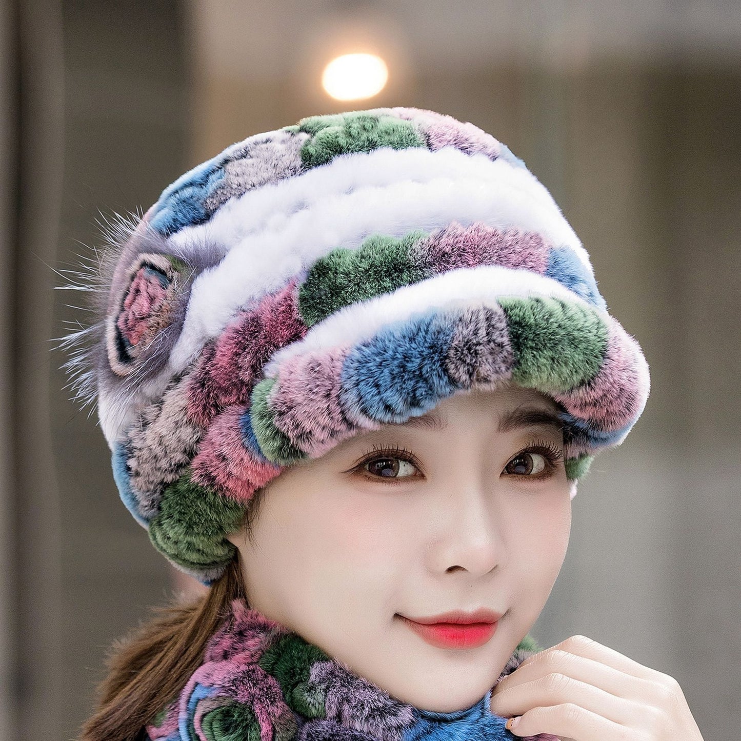 Winter Real Rabbit Fur Cap - Warm & Stylish