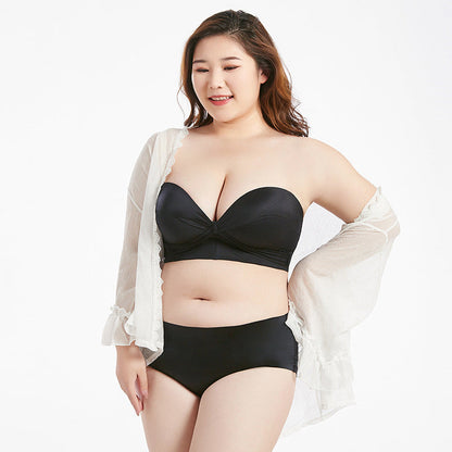 Plus Size Cross Gather Non Wired Bras