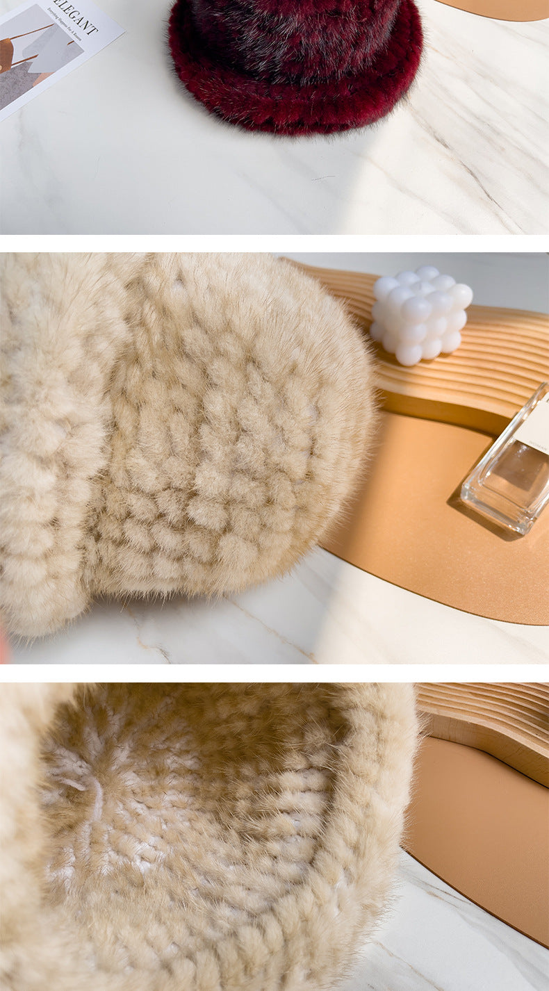 Elegant Mink Fur Beret - Winter Fashion Accessory