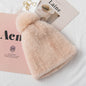 Stylish Mink Fur Hat with Fox Pom Pom