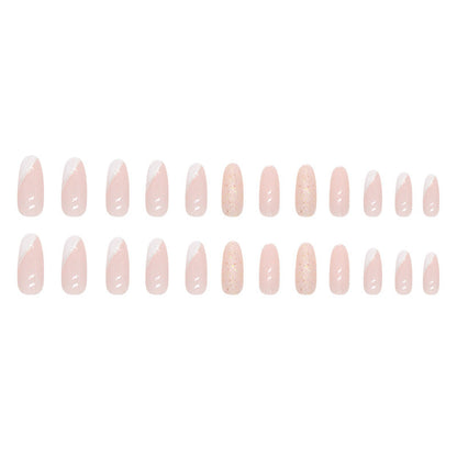 Oval Minimalist Slanted French Nails for Elegance