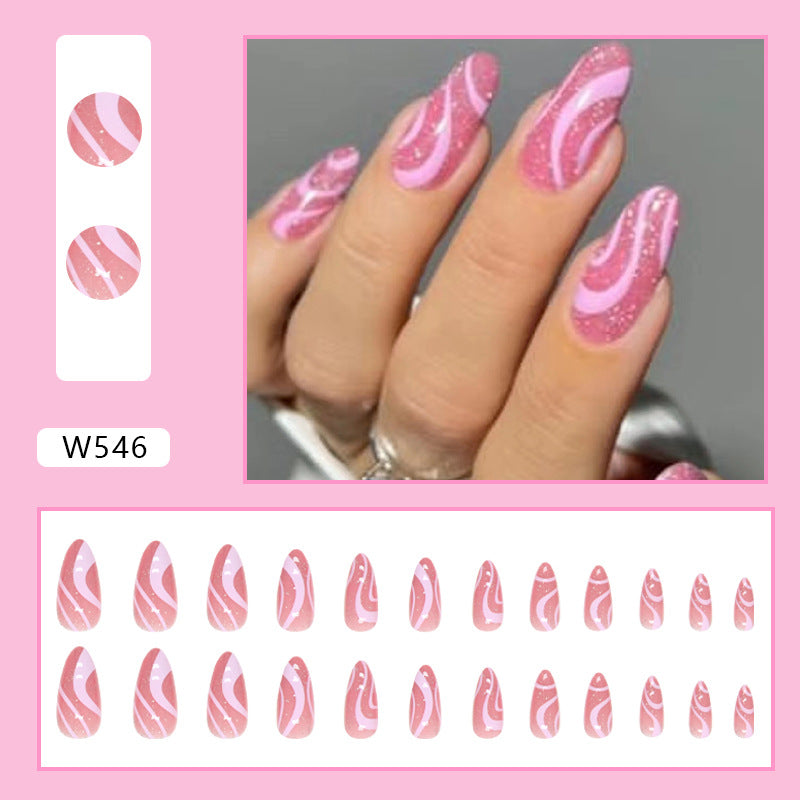 Spring Pink Butterfly Nail Tips for Romantic Style