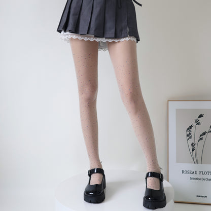 Sexy Slim Color Polka Dot Print Meat-through Leggings Pantyhose