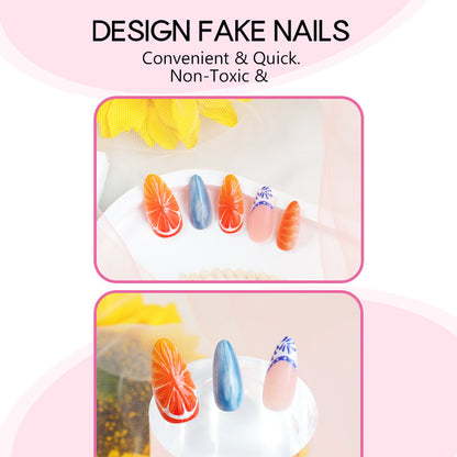 Summer Handmade 3D Ocean Orange Fruit Nails