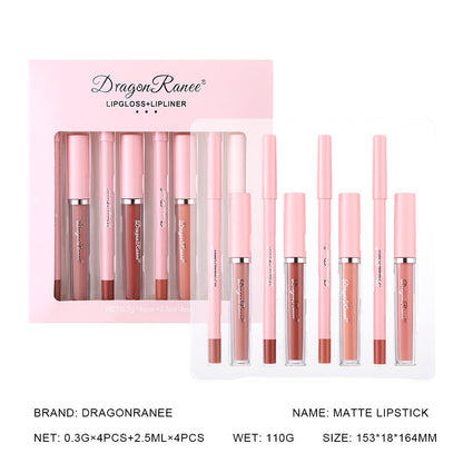 4-Pack Lip Liner and Matte Lip Gloss Set