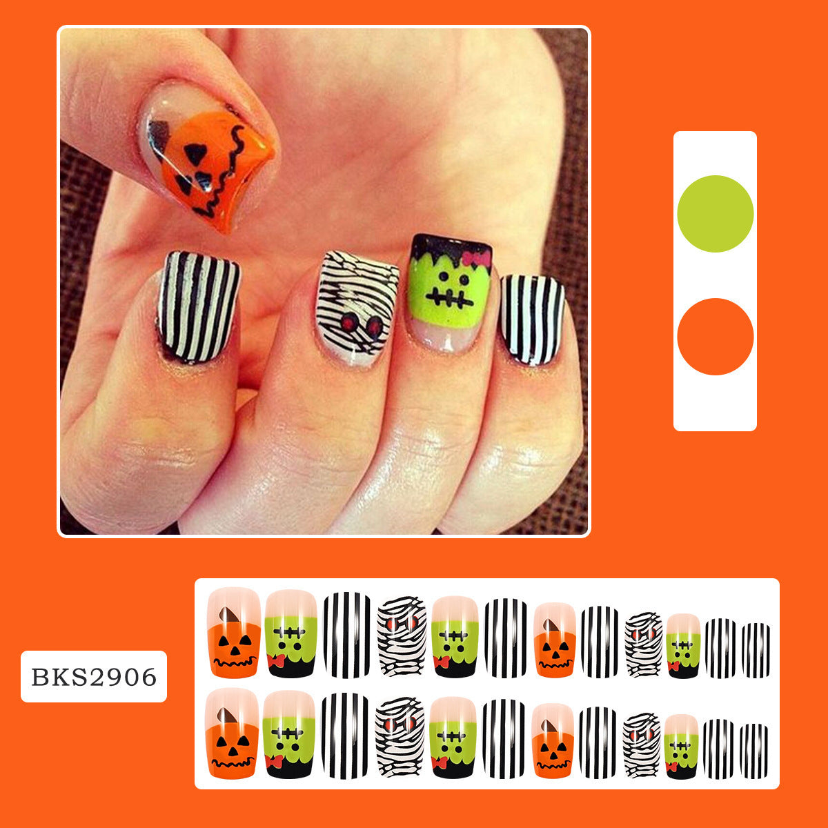 New FashionHalloween Bat and Ghost Face Nail Tips