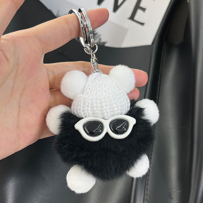 Cute Real Rabbit Fur Keychain - Car & Bag Charm