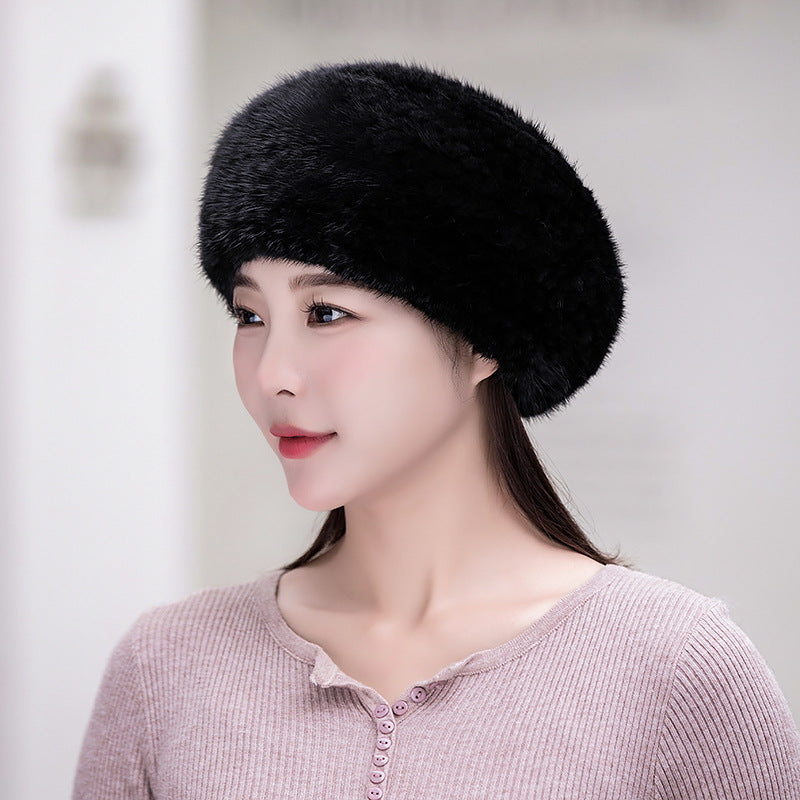 Winter Cute Rabbit Fur Cap with Cat Ears