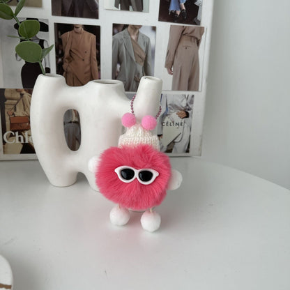 Colorful Fluff Ball Character Dust Ball Keychain Accessory