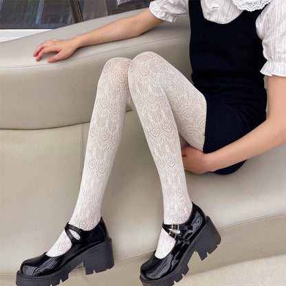 Sexy Jacquard Hollow Mesh Socks Loli Girl Bottom Pantyhose