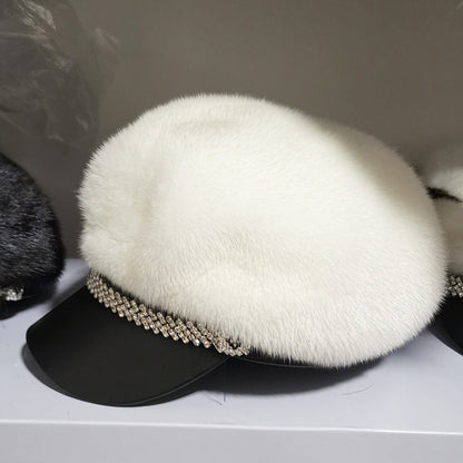 Elegant Mink Fur Beret - Winter Fashion Must-Have