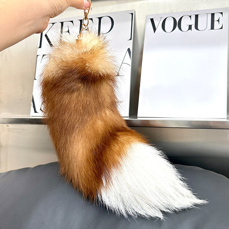 Cute Fox Tail Keychain - Furry Car Accessory