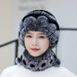 Winter Real Rabbit Fur Hat & Neck Warmer Set - Stylish & Warm