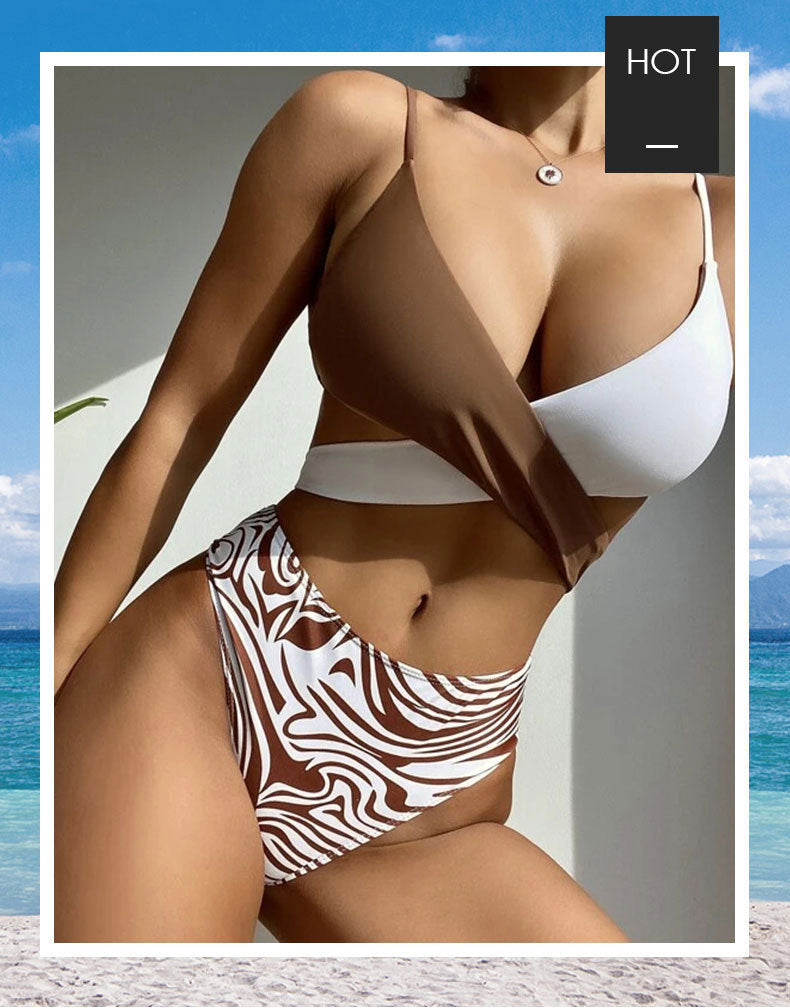 2025  New Sexy High-waisted Two-piece Bikini Women's Swimwear