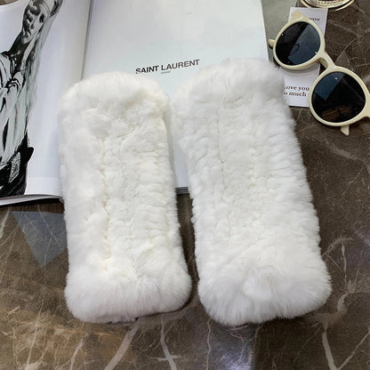 Cute Real Rabbit Fur Mittens - Warm & Stylish