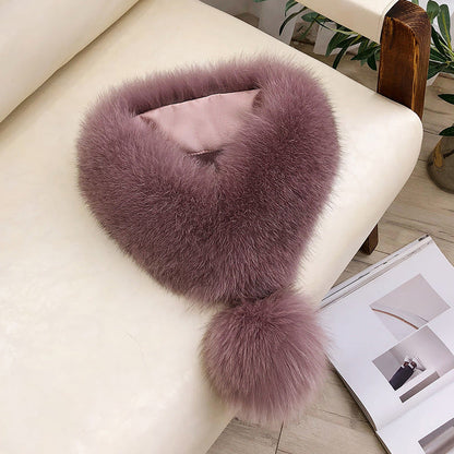 Warm Fox Fur Scarf - Winter Accessory