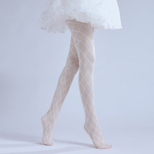 Sexy Autumn Retro Loli Cos Leggings Mesh Print Pantyhose