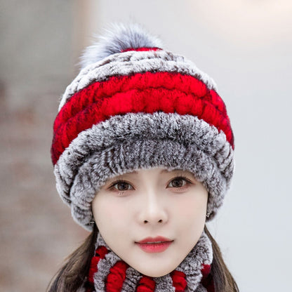 Winter Real Rabbit Fur Ear Flap Hat - Stylish & Warm