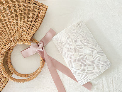 Ins Japanese AB Diamond Striped Love Jacquard Hollow Mesh Socks Pantyhose